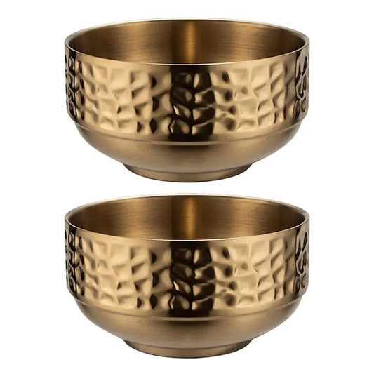 Stainless Steel Double Wall Rice Bowl – Heat Resistant Soup, Ramen & Salad Bowl for Kitchen Dining