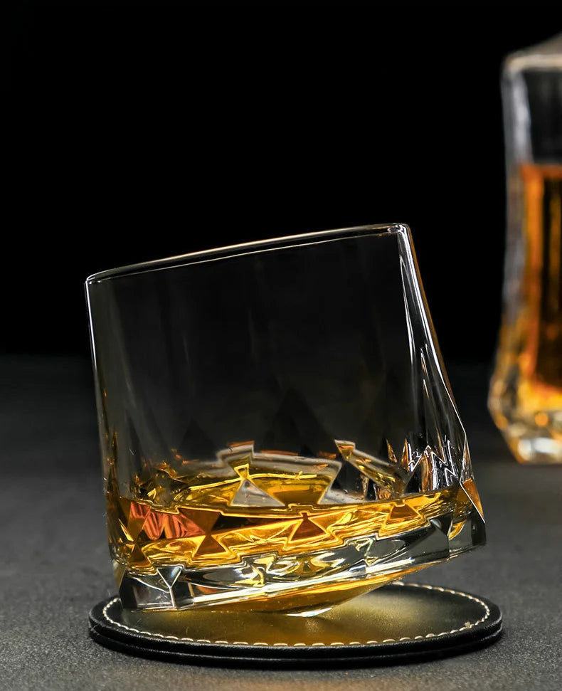 Lumen Angled Crystal Whisky Tumbler Glass 300ml