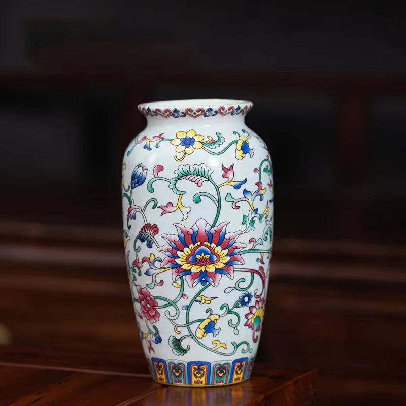 Seravelle Floral Ceramic Vase – Decorative Flower Vase for Living Room, Table Centrepiece & Home Décor (Red, Blue, Light Blue , Ivory & Yellow)