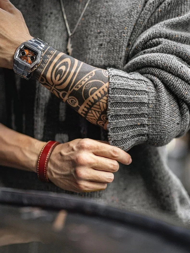 Brenwick Grey V-Neck Knitted Jumper – Men’s Textured Knitwear Pullover