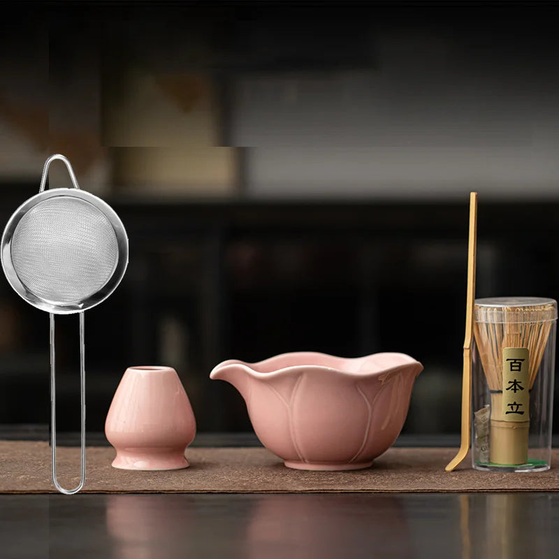 Hasu Lotus Matcha Tea Set – Japanese-Style Lotus Matcha Bowl Set with Traditional Matcha Accessories