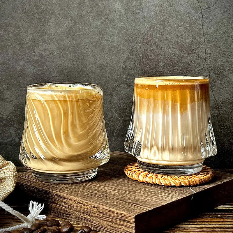 Contour Glass Tumbler Collection – Heat-Resistant Ribbed Drinking Glass for Tea, Coffee, Whisky & Beer