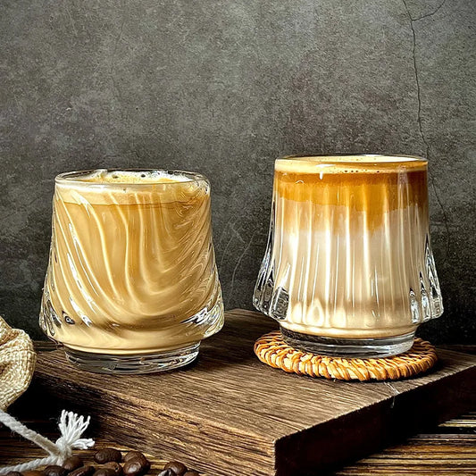 Contour Glass Tumbler Collection – Heat-Resistant Ribbed Drinking Glass for Tea, Coffee, Whisky & Beer