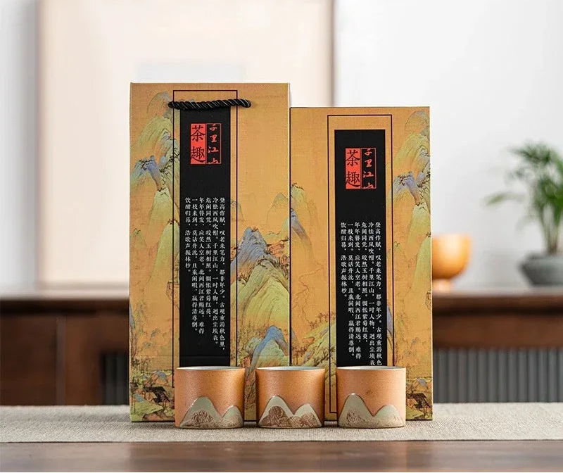 Sora Ceramic Espresso Cup Gift Set – 3 Piece Coffee & Herbal Tea Cups with Gift Box