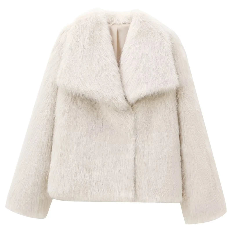 Velvessa Faux Fur Cropped Jacket – Soft Plush Winter Coat in Claret, Brown, Leopard, Black, Grey & White