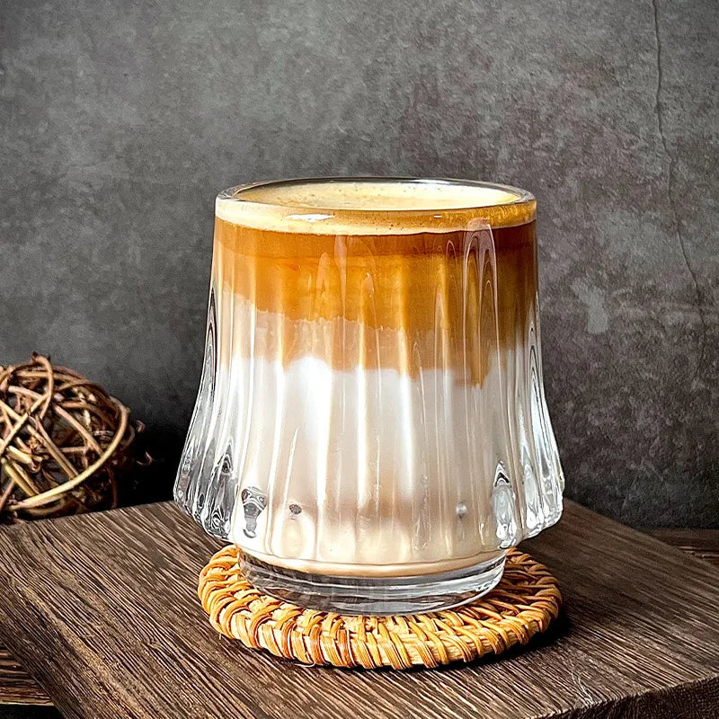 Contour Glass Tumbler Collection – Heat-Resistant Ribbed Drinking Glass for Tea, Coffee, Whisky & Beer