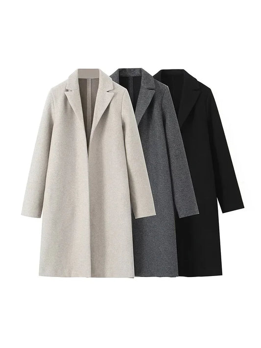 Chic Tailored Long Length Coat