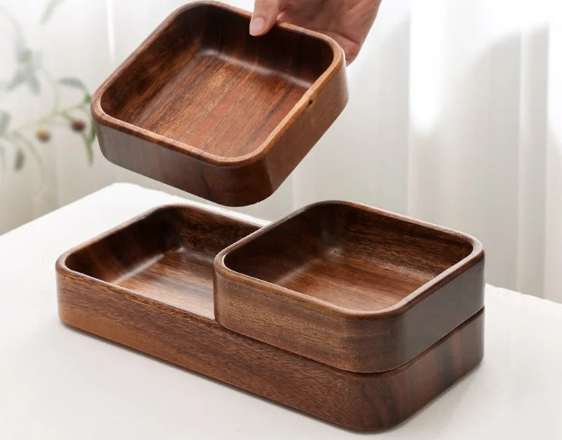Natural Wooden Serving Trays – Solid Wood Snack, Tea & Breakfast Platters in Multiple Shapes & Sizes