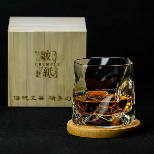 Virello Sculpted Whiskey Glass with Gift Box – Elegant Drinking Glass for Home Bar & Gifting