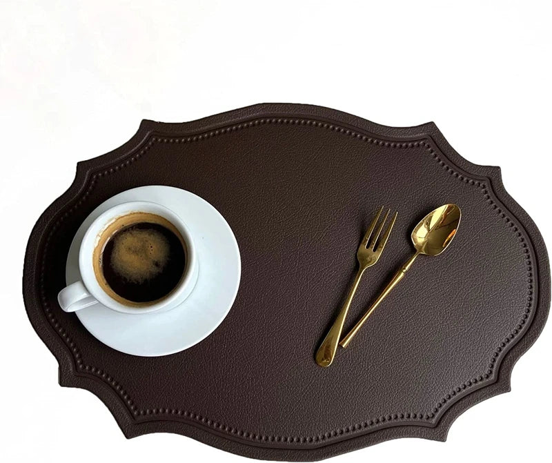 Luxury Faux Leather Table Mats – Set Of 1/4/6 Elegant Cutout Placemats for Dining Table Settings