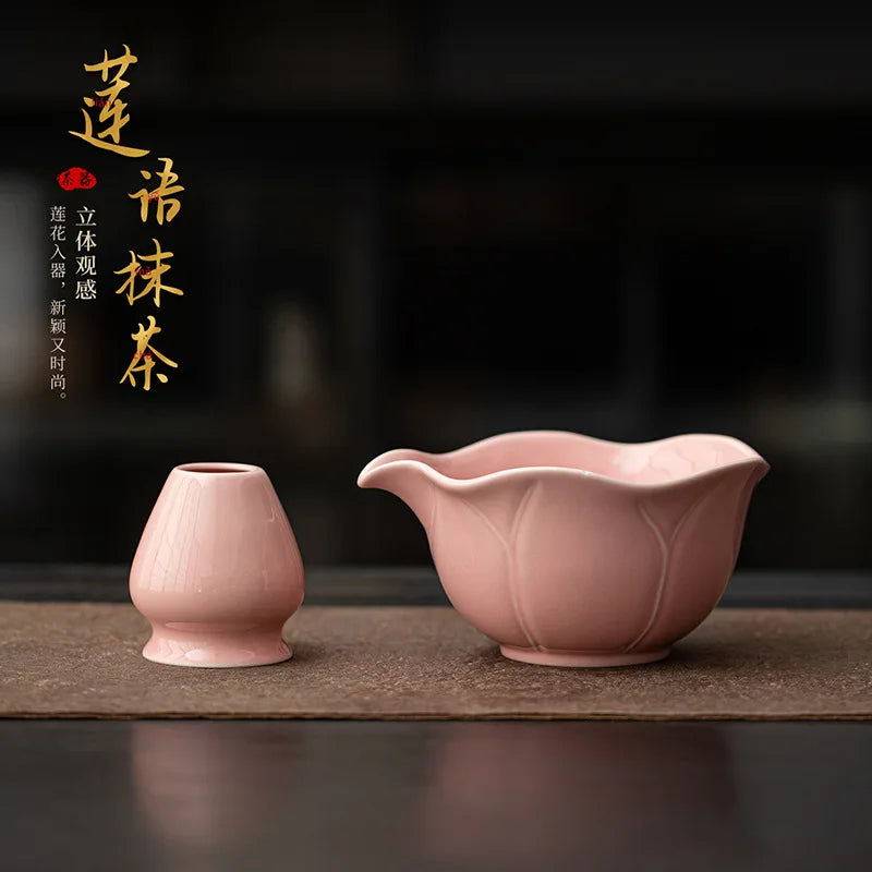 Hasu Lotus Matcha Tea Set – Japanese-Style Lotus Matcha Bowl Set with Traditional Matcha Accessories