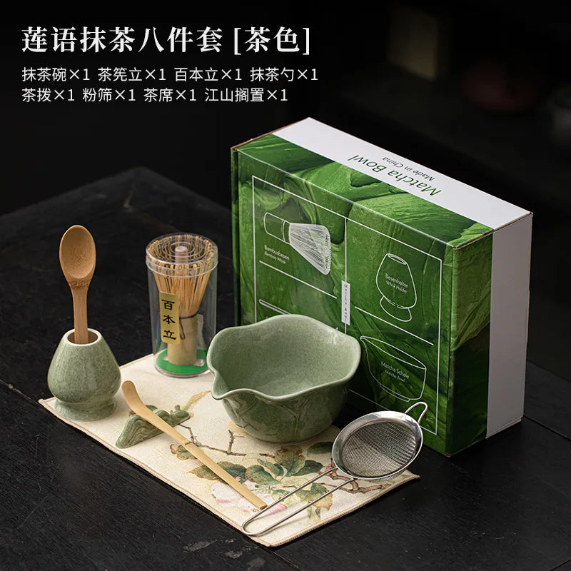 Hasu Lotus Matcha Tea Set – Japanese-Style Lotus Matcha Bowl Set with Traditional Matcha Accessories