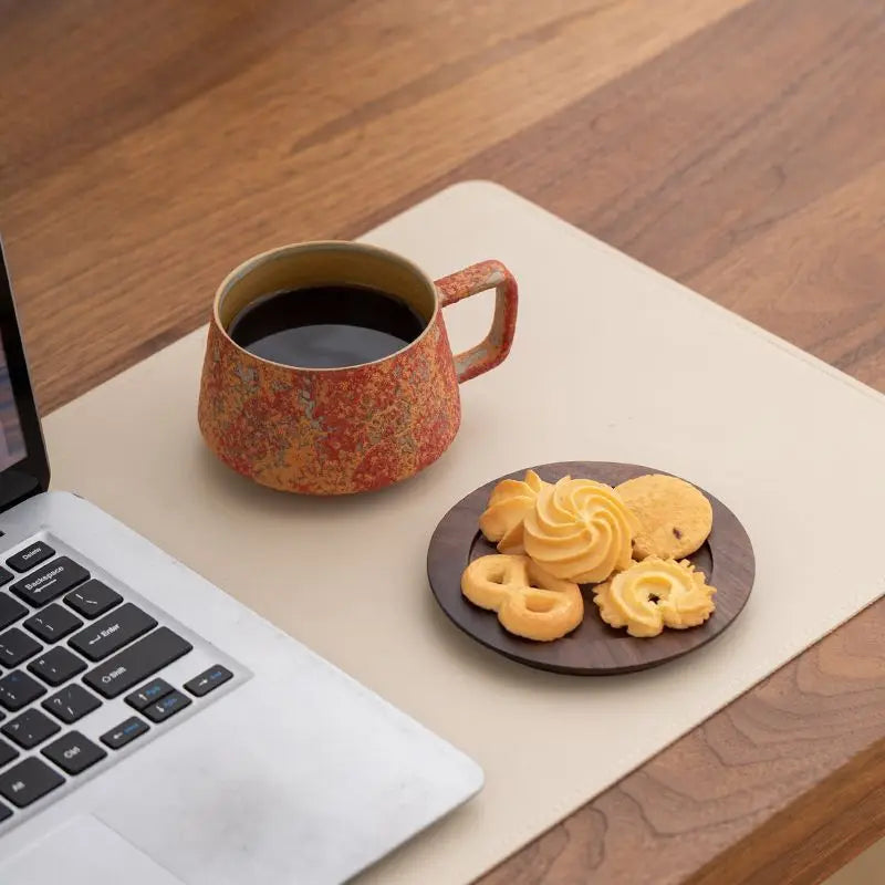 Terra Reactive Glaze Mug & Saucer Set – Ceramic Coffee Cup