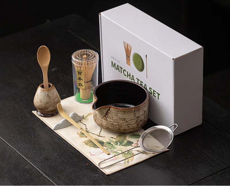 Kiyora 8 Piece Japanese Matcha Tea Set – Traditional Matcha Gift Set with Bowl, Bamboo Whisk and Accessories