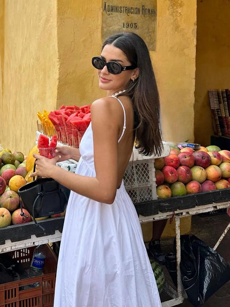 Siya Spaghetti Strap Backless Maxi Dress