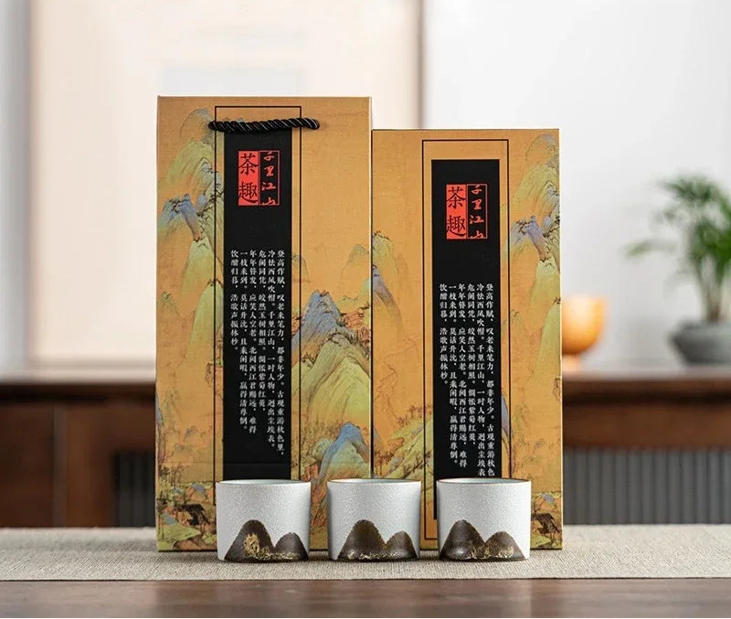 Sora Ceramic Espresso Cup Gift Set – 3 Piece Coffee & Herbal Tea Cups with Gift Box