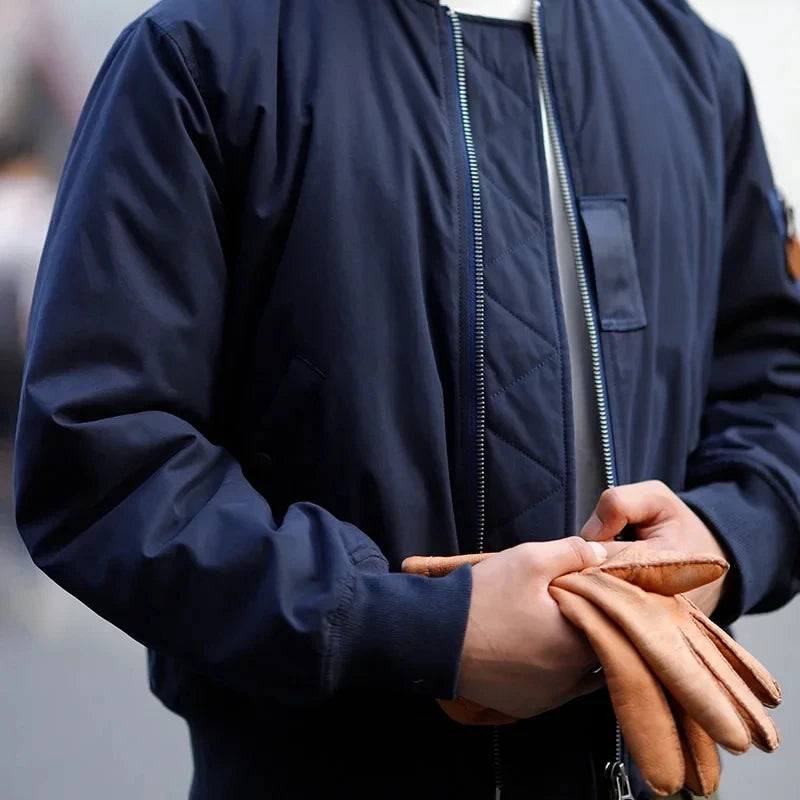 Rexton Men’s MA1 Bomber Jacket – Zip Front Flight Jacket with Inner Pocket and Ribbed Trim