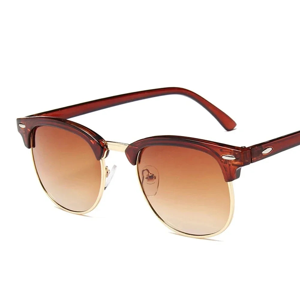 Cruz Retro Clubmaster Sunglasses – Classic Black Frame with UV Lenses