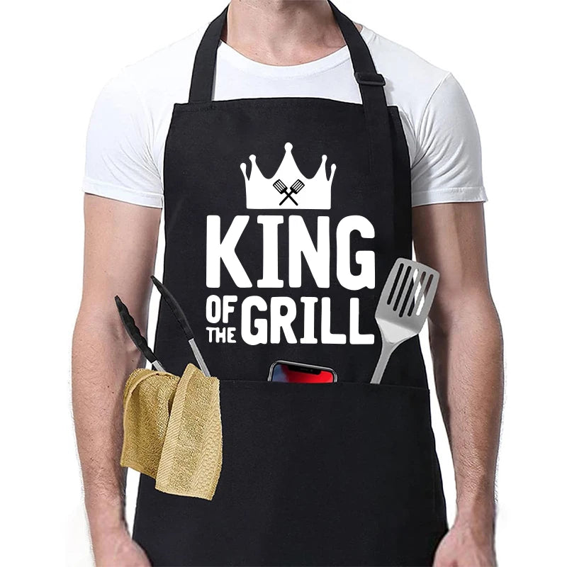 Funny BBQ Cooking Apron – Adjustable Chef Apron for Men with Grill Master Designs, Kitchen & BBQ Gift for Father’s Day, Birthdays