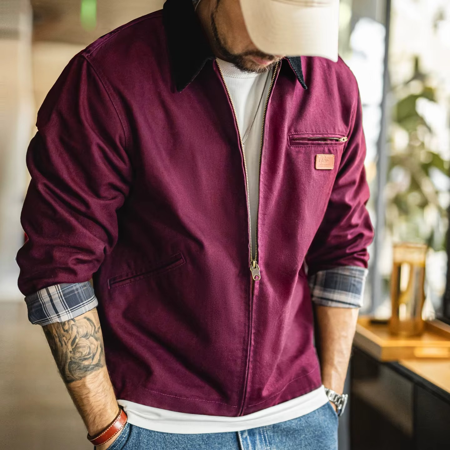 Retro Harrington Jacket – Zip-Up Coat
