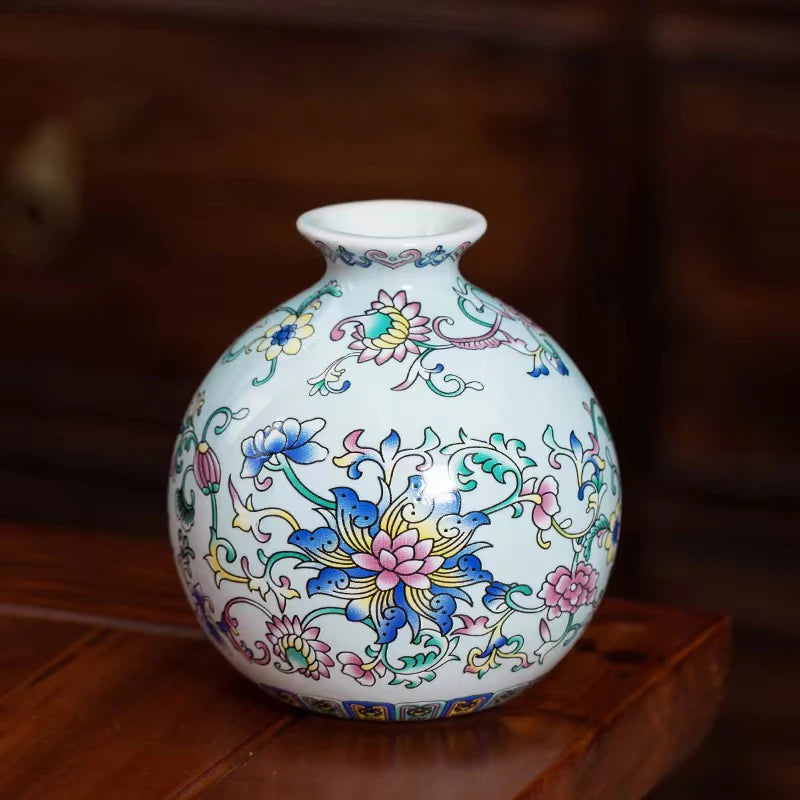 Seravelle Floral Ceramic Vase – Decorative Flower Vase for Living Room, Table Centrepiece & Home Décor (Red, Blue, Light Blue , Ivory & Yellow)