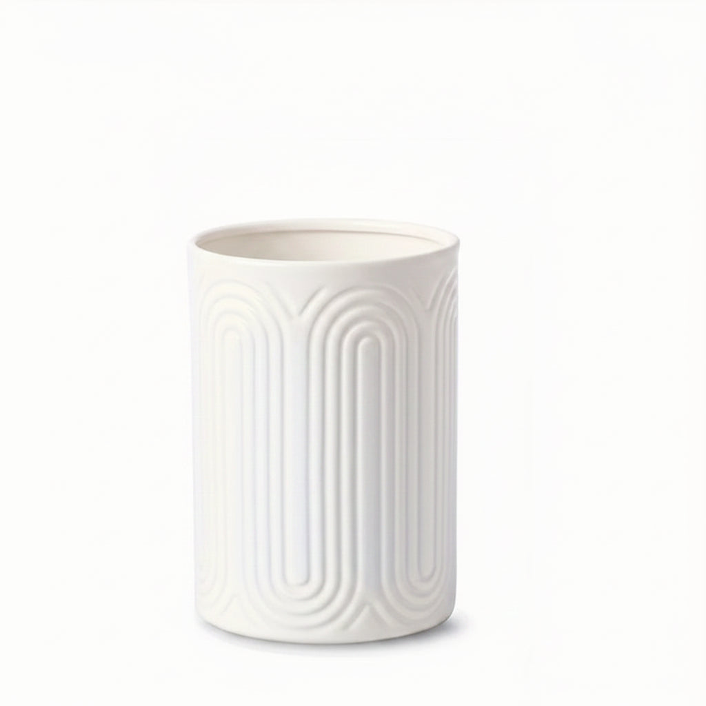 Linea Textured Ceramic Utensil Holder – Kitchen Counter Storage Jar