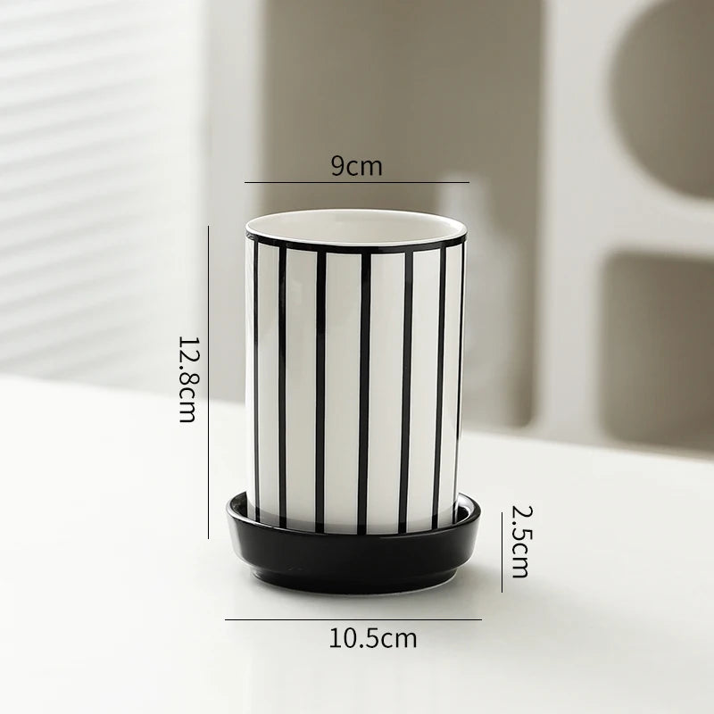 Elements Ceramic Utensil Holder – Kitchen Cutlery Caddy with Drain Base, Chopstick Holder, Countertop Storage Pot