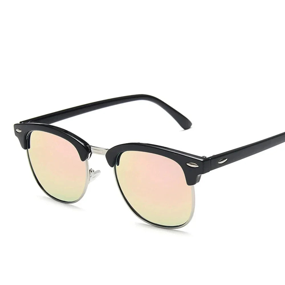Cruz Retro Clubmaster Sunglasses – Classic Black Frame with UV Lenses