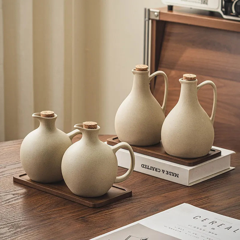 Mareno Ceramic Olive Oil & Vinegar Bottle Collection – Rustic Kitchen Storage
