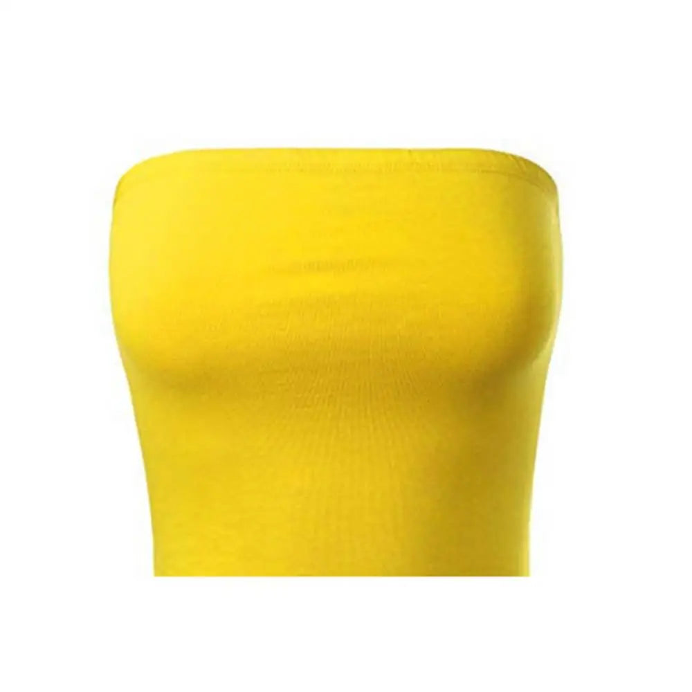 Kaia Strapless Bandeau Crop Top – Fitted Tube Top in Various Colours for Women
