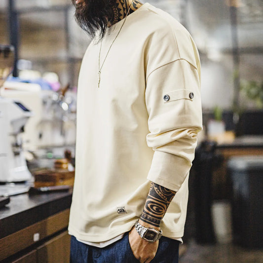 Aldren Men’s V-Neck Knit Top – Long Sleeve Pullover