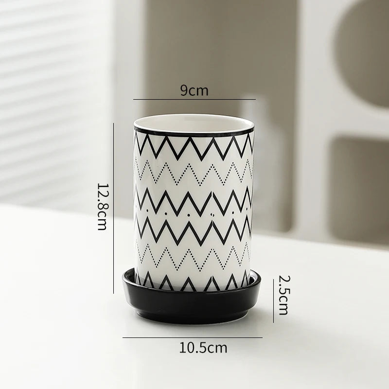 Elements Ceramic Utensil Holder – Kitchen Cutlery Caddy with Drain Base, Chopstick Holder, Countertop Storage Pot
