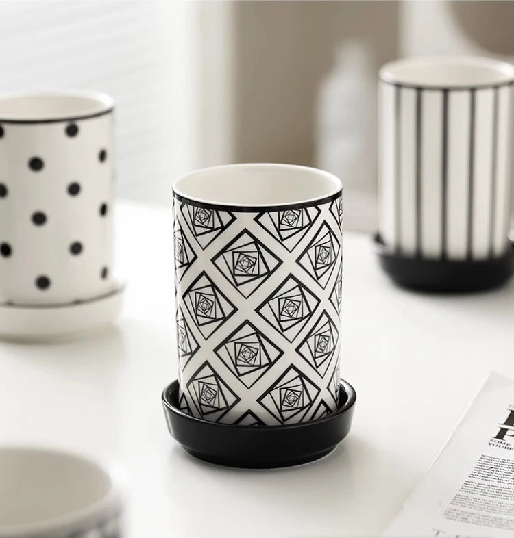 Elements Ceramic Utensil Holder – Kitchen Cutlery Caddy with Drain Base, Chopstick Holder, Countertop Storage Pot