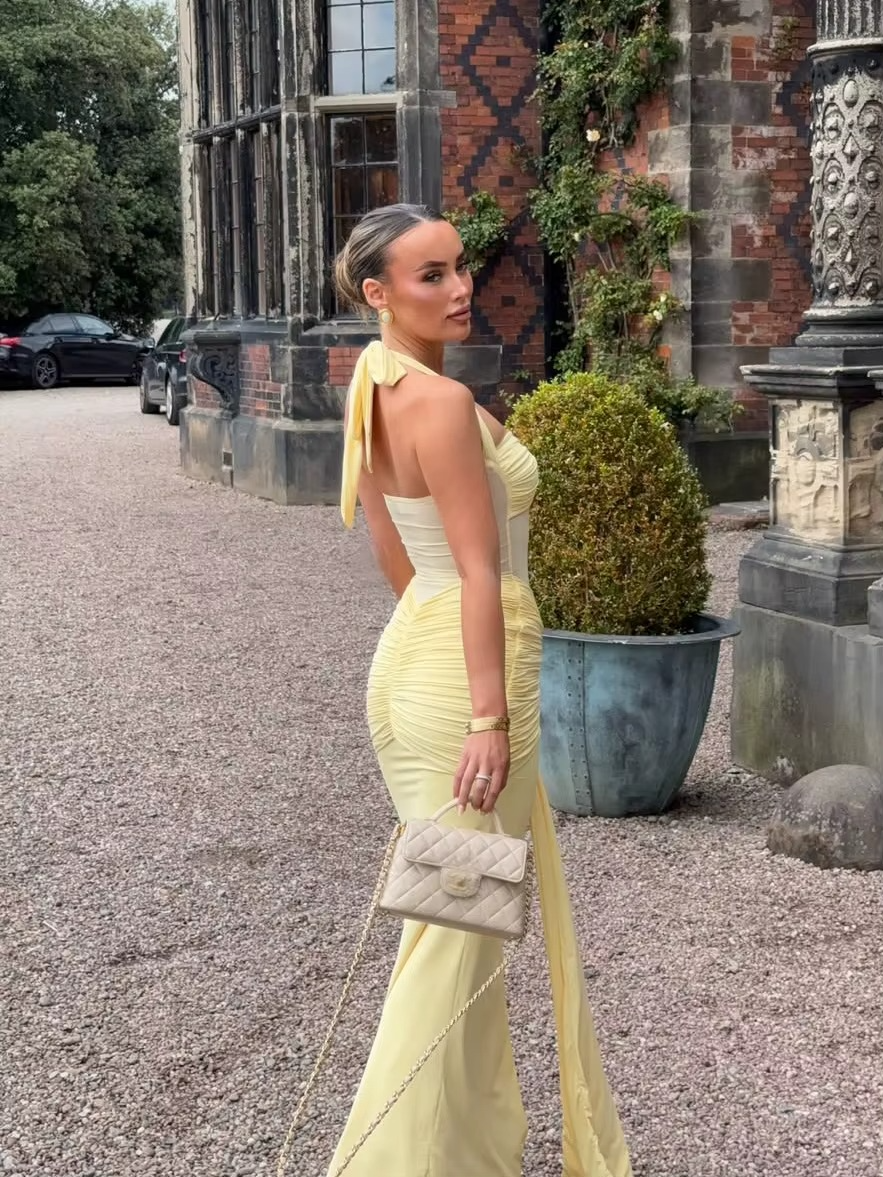 Syrene Halter Ruched Bodycon Maxi Dress – Sculpting Evening Gown for Weddings, Events & Parties