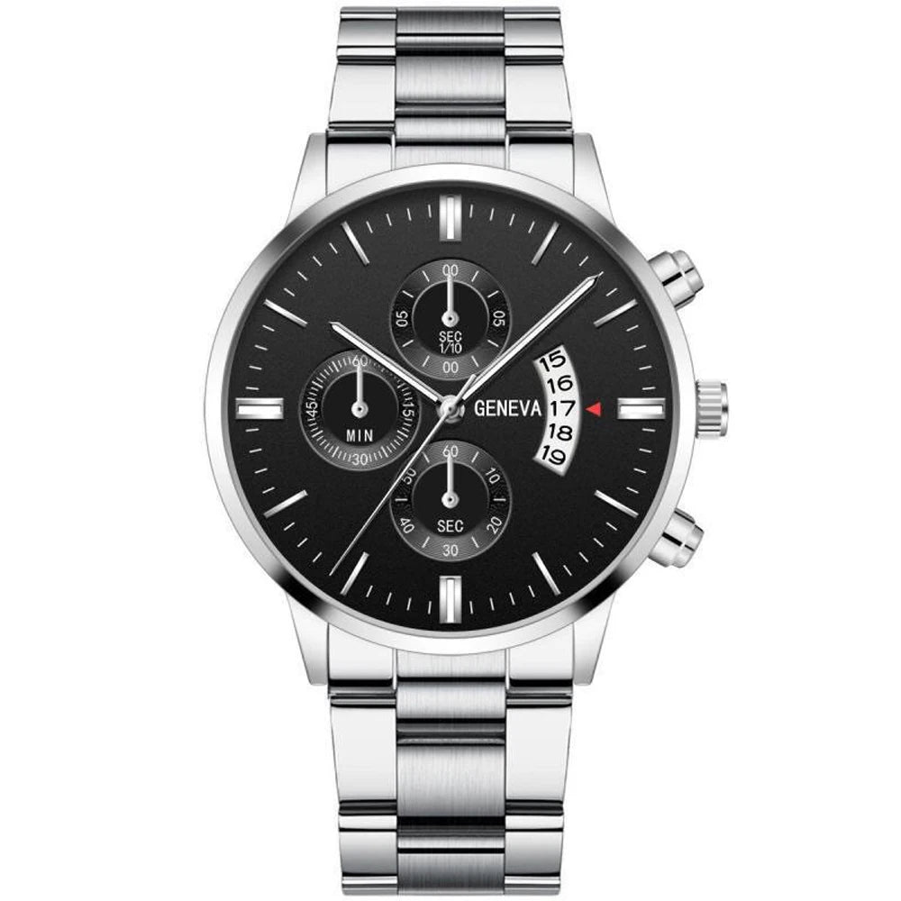 Men's Luxury Chronograph Stainless Steel Watch With Date Display