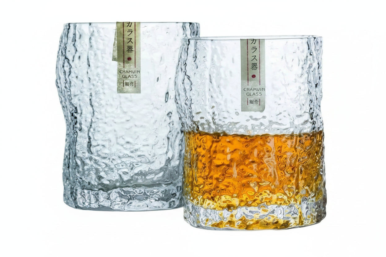 Kōzan Japanese Style Handmade Crystal Whisky Glass with Wooden Gift Box