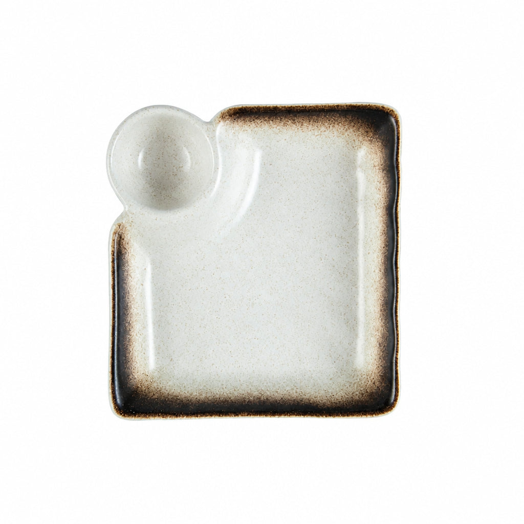 Namiya Ceramic Dumpling Serving Plate – Dipping Sauce, Sushi & Snack Dish