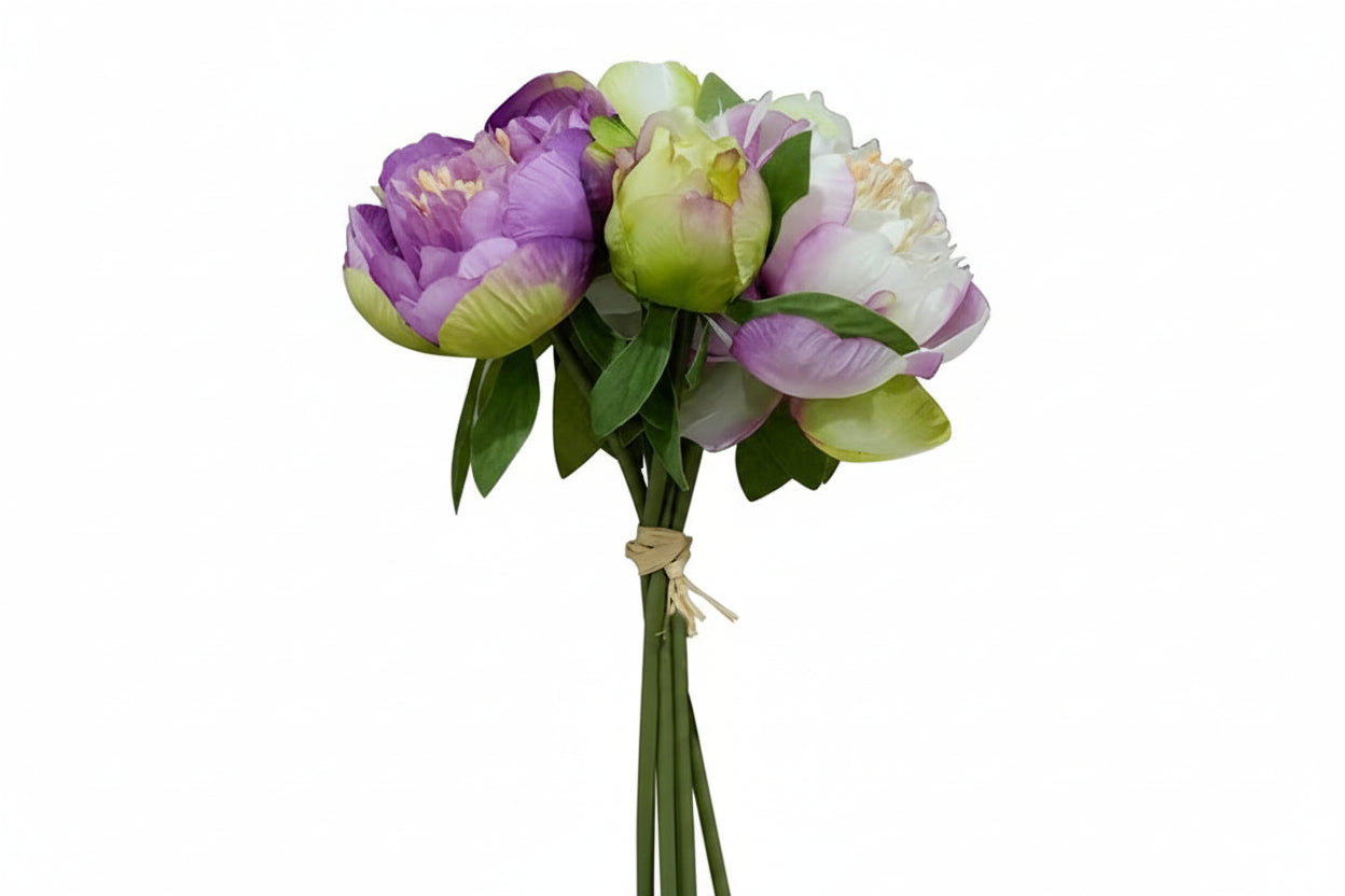 Peony Bloom Bundle – Silk Faux Peony Flower Bouquet for Vase Arrangements, Wedding Flowers and Home Décor