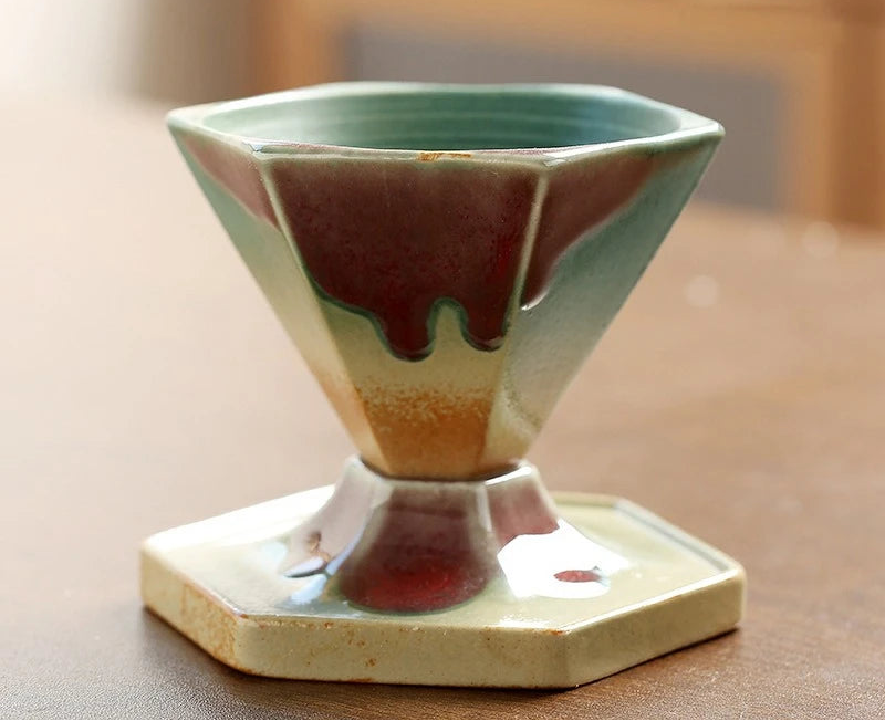 Rokaku Coffee Cup with Base – Handmade Ceramic Coffee Cup 150ml