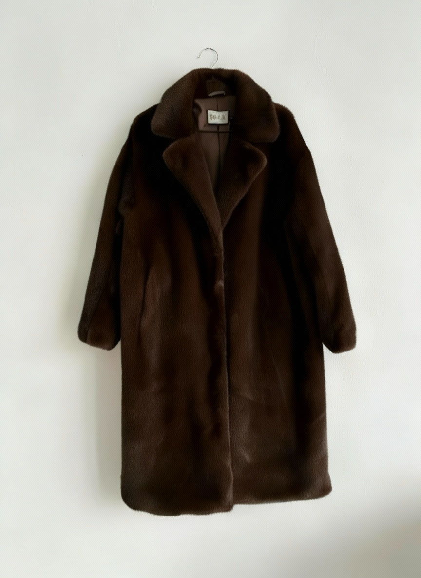 Marvella Longline Plush Faux Fur Coat – Women’s Luxe Winter Outerwear for Daywear, Evening Style & City Dressing