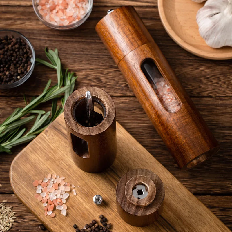 Ardena Wooden Salt & Pepper Grinder Set – Manual Adjustable Spice Mills