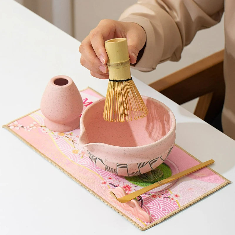 Yunari Japanese Matcha Tea Set – 5 Piece or 7 Piece Matcha Gift Set with Bamboo Whisk, Bowl and Sieve