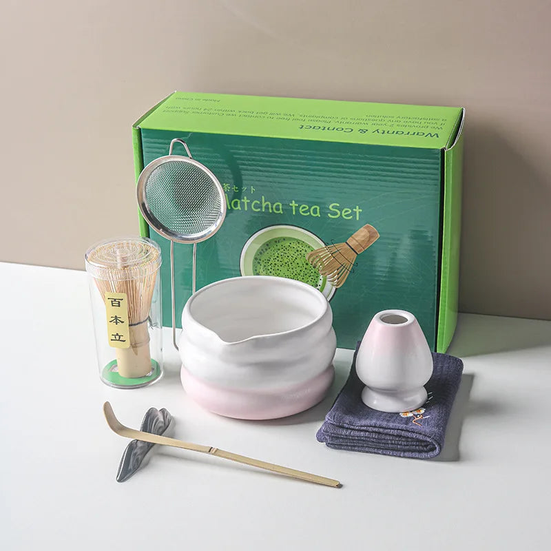 Traditional Matcha Tea Set – Japanese Ceremony Kit with Whisk, Bowl & Accessories | Available in Multiple Colours & Set Sizes