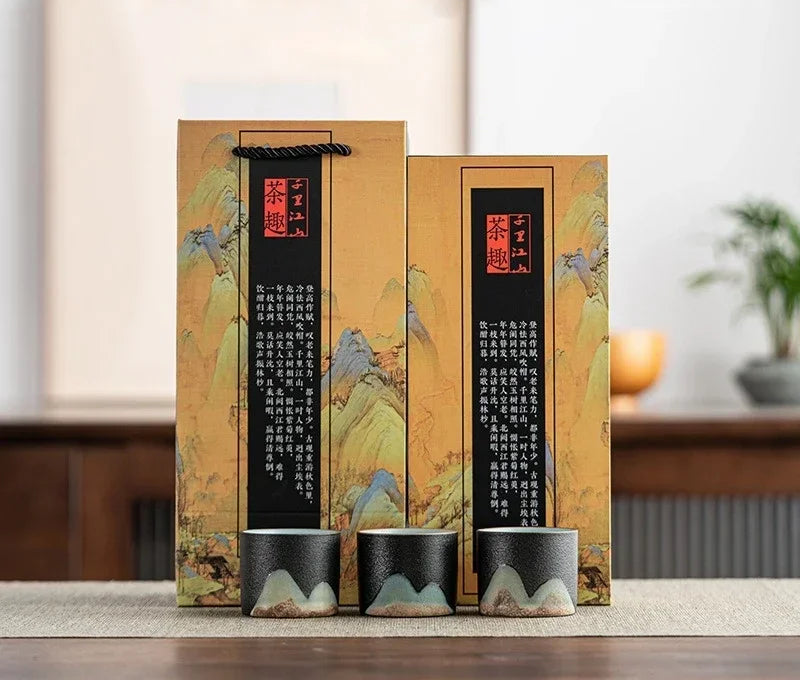 Sora Ceramic Espresso Cup Gift Set – 3 Piece Coffee & Herbal Tea Cups with Gift Box