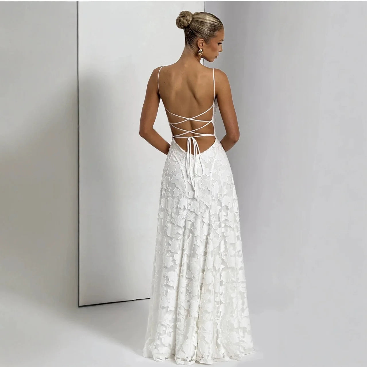 Celestienne A-Line Maxi Dress with Open Back Detail – Elegant Wedding Guest Dress, Formal Evening Gown & Occasion Maxi Dress