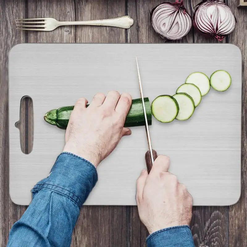 Double-Sided Stainless Steel Chopping Board – Hygienic, Durable & Scratch-Resistant