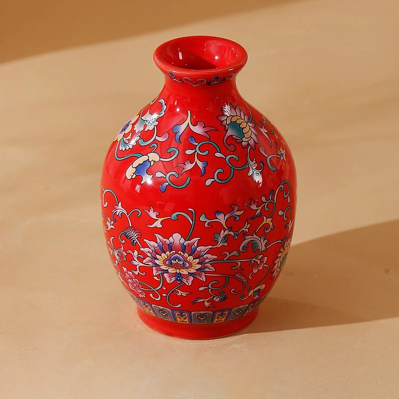 Seravelle Floral Ceramic Vase – Decorative Flower Vase for Living Room, Table Centrepiece & Home Décor (Red, Blue, Light Blue , Ivory & Yellow)
