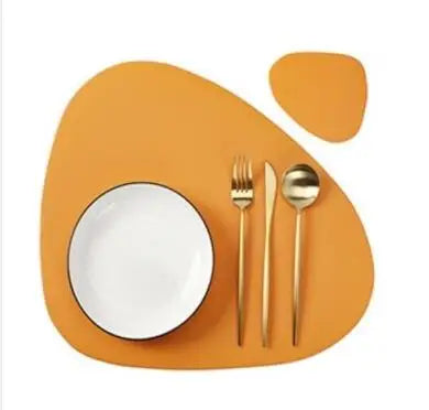 Forma Faux Leather Placemats and Coasters Set – Non Slip Heat Resistant Table Mats Dining Table Place Settings 1 Piece 4 Piece or 6 Piece Sets