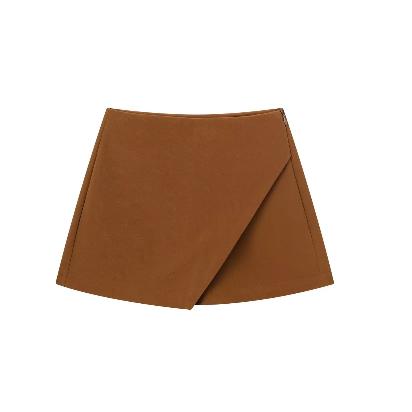 Arlana Asymmetric High Waist Skort – Women’s Tailored Mini Shorts Skirt