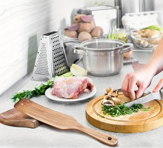 Wooden Spoon Rest – Natural Utensil Holder for Kitchen Counter, Spatula Tray for Cooking Tools